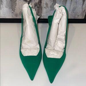 Zara Vibrant Green Heels Size 8
